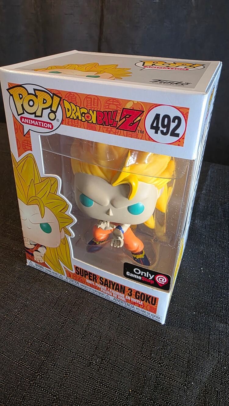 Funko Pop! DBZ Super Saiyan 3 Goku #492 GameStop Boxed
